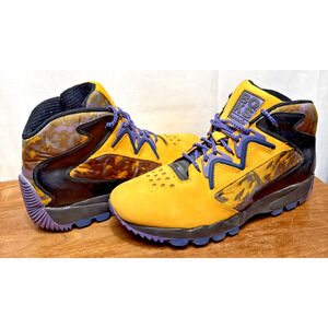 Vintage Reebok Basketball Sneakers BOKS Lakers Colors Rare Camo READ Suede Mid